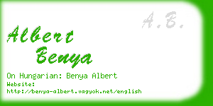 albert benya business card